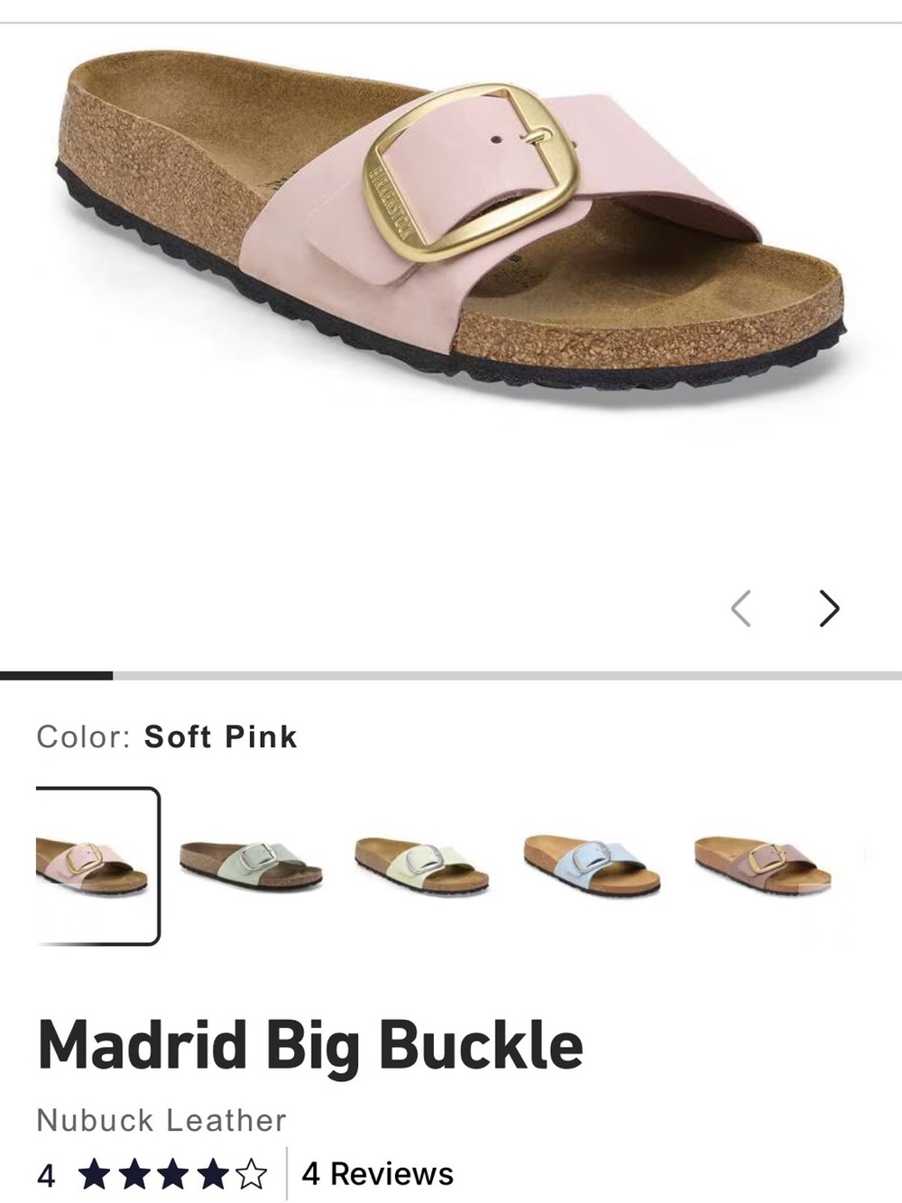 Birkenstock Madrid Big Buckle Soft Pink Nubuck Sandal